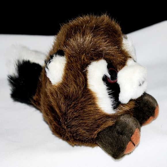 Bandit the Raccoon Puffkins by Swibco Plush Bean Bag Style 6611 - Picture 3 of 4